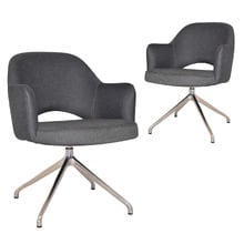 Lex Cotton-Blend Trestle Armchairs (Set of 2)